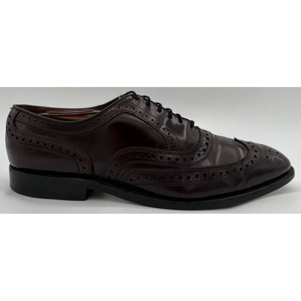 Allen Edmonds McAllister Mens Size US 9.5 D Burgundy Wingtip Oxford Shoes